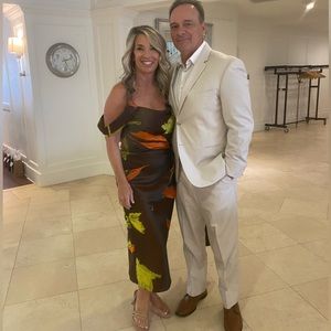 Amsale chocolate gown